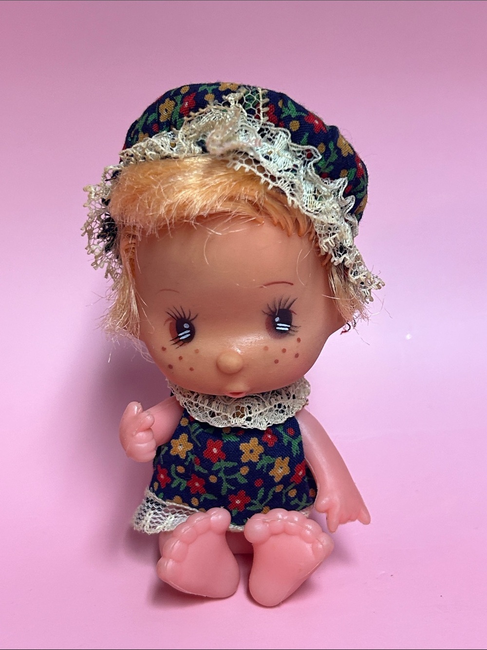 🔥🔥WOOZIE Doll Vintage 60's Hong Kong Rubber Head Freckles Face Open Mouth